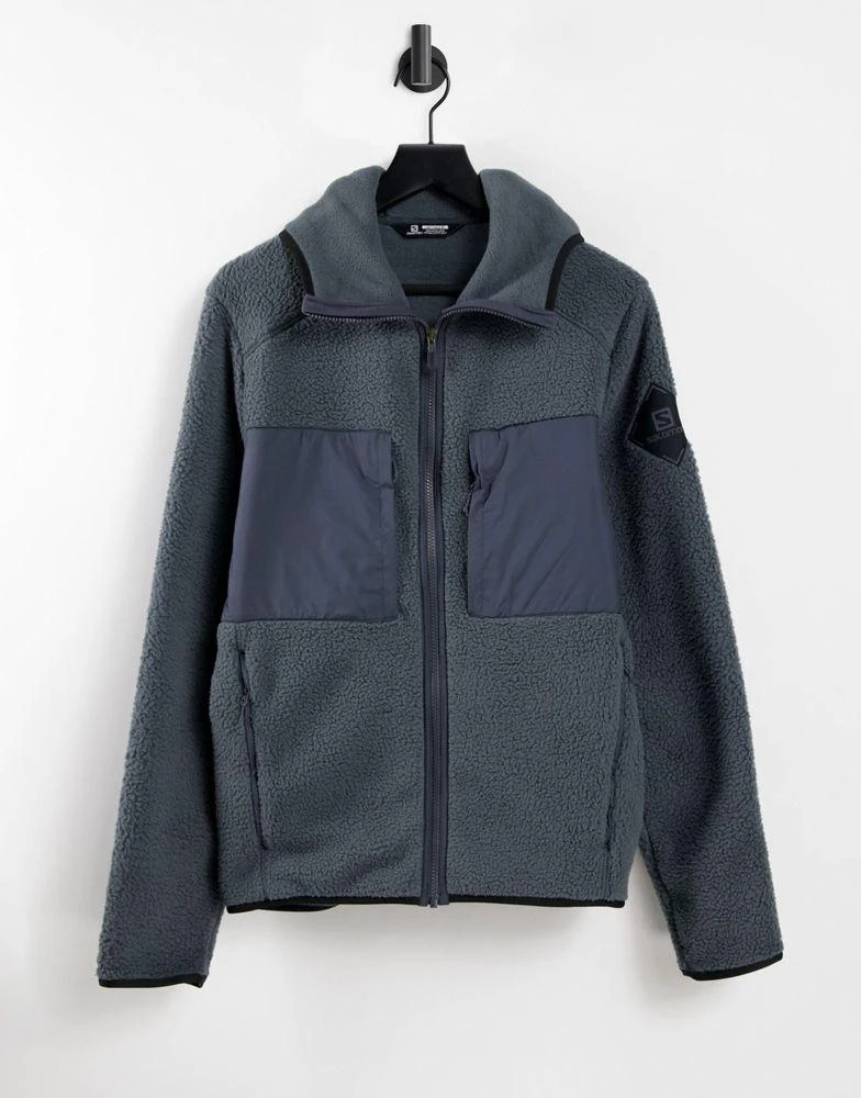 商品Salomon|Salomon Snowshelter Ted zip through hoodie in grey,价格¥693,第1张图片