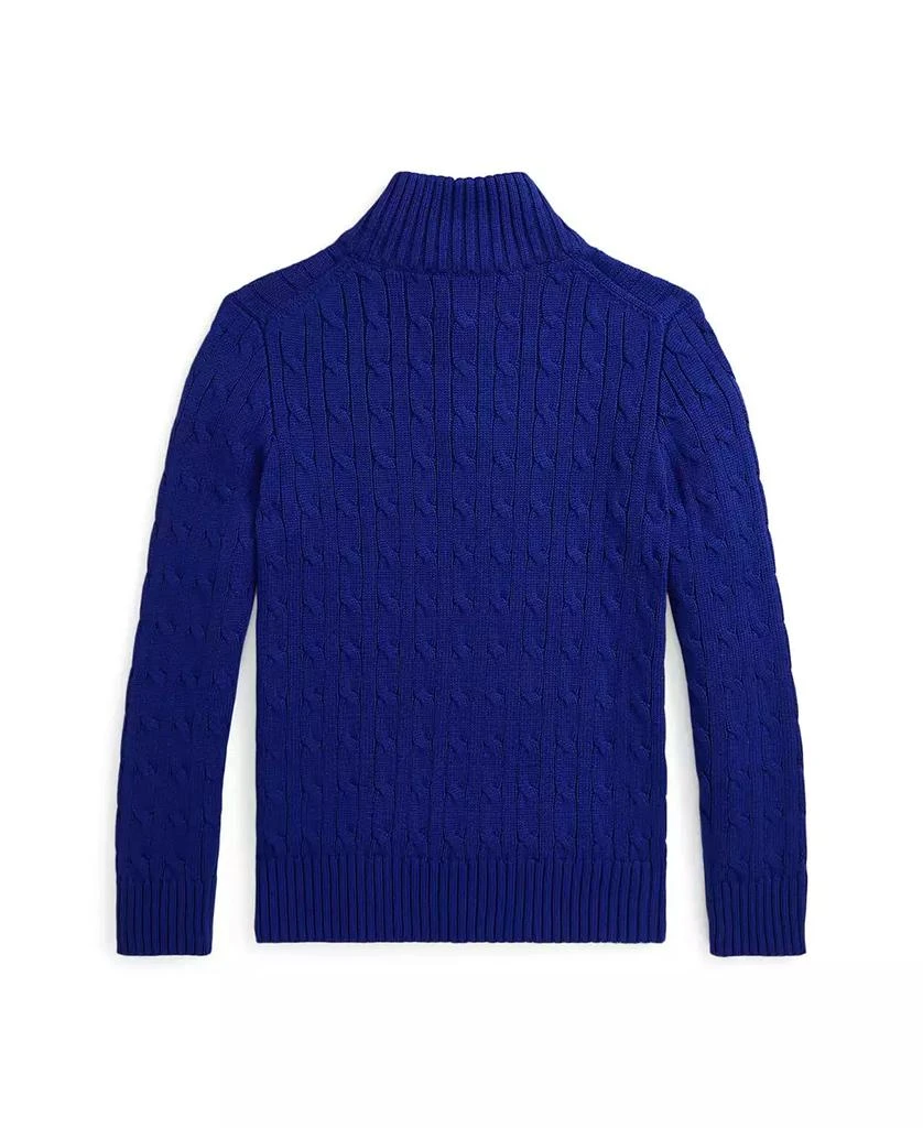 商品Ralph Lauren|Big Boys Cable-Knit Cotton Quarter-Zip Sweater,价格¥353,第3张图片详细描述