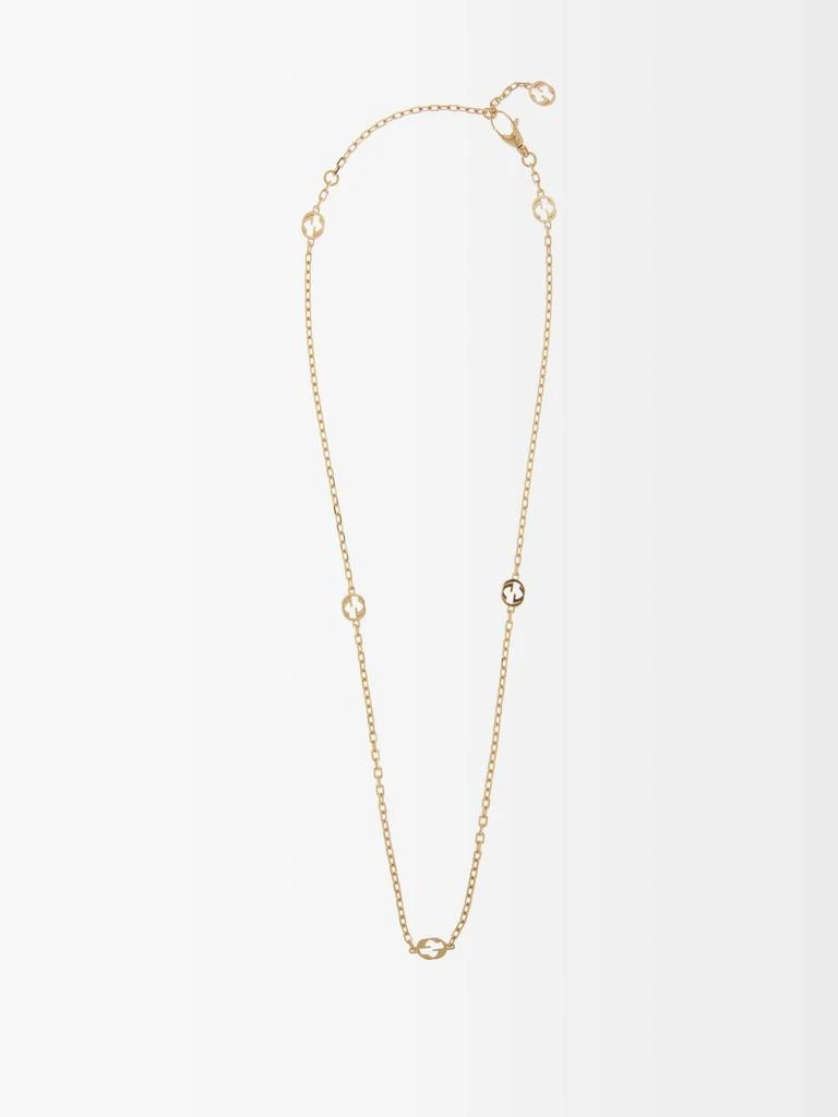 商品Gucci|GG-logo 18kt gold chain necklace,价格¥16446,第1张图片