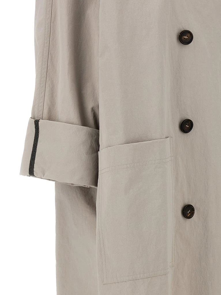 商品Brunello Cucinelli|Monile Coats, Trench Coats Gray,价格¥18956,第5张图片详细描述