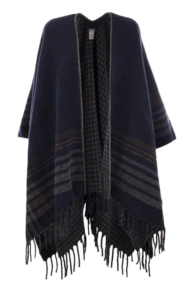 商品Brunello Cucinelli|STRIPED ALPACA SHAWL WITH PRECIOUS TRIM,价格¥14108,第1张图片