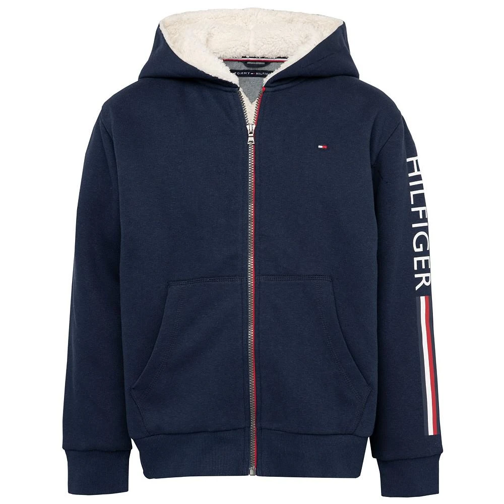 商品Tommy Hilfiger|Little Boys Signature Stripe Sherpa Long Sleeves Hoodie,价格¥408,第1张图片