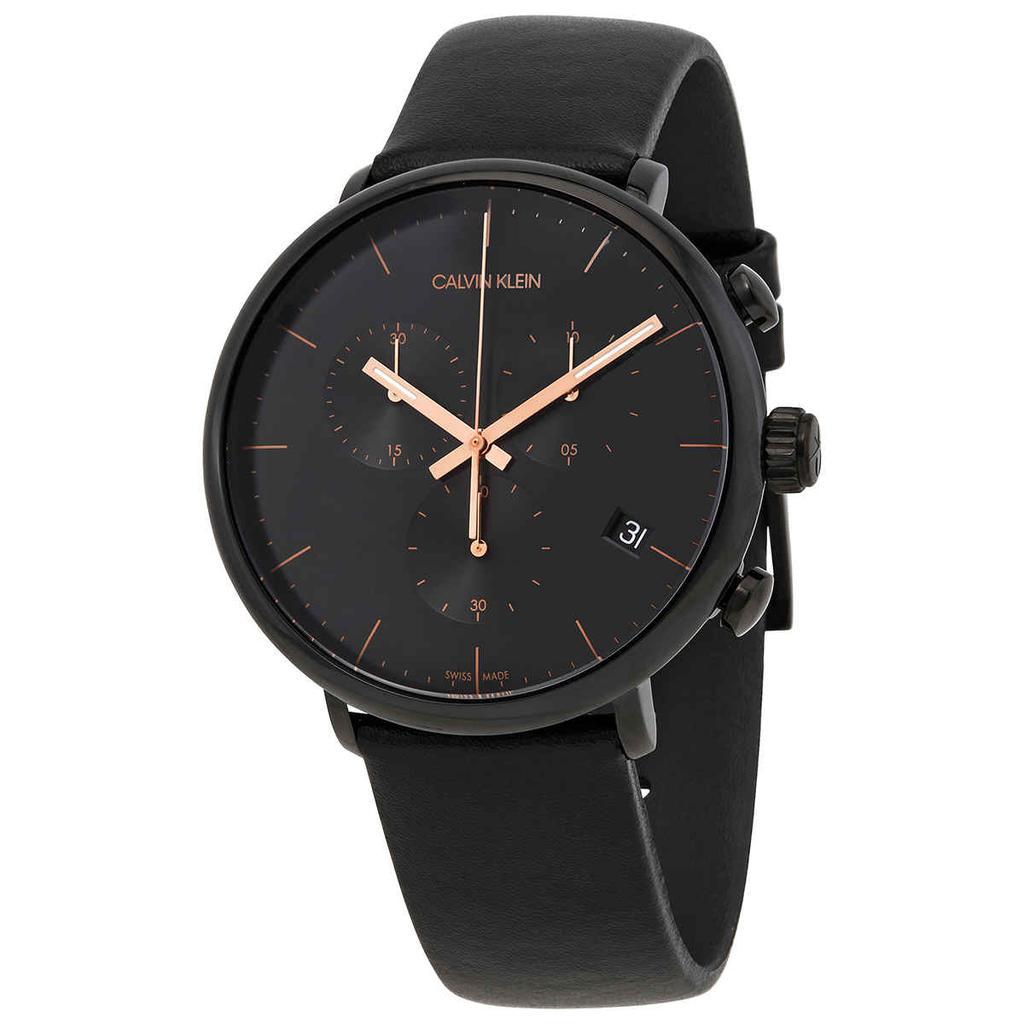 商品Calvin Klein|Highno Chronograph Quartz Black Dial Mens Watch K8M274CB,价格¥596,第1张图片