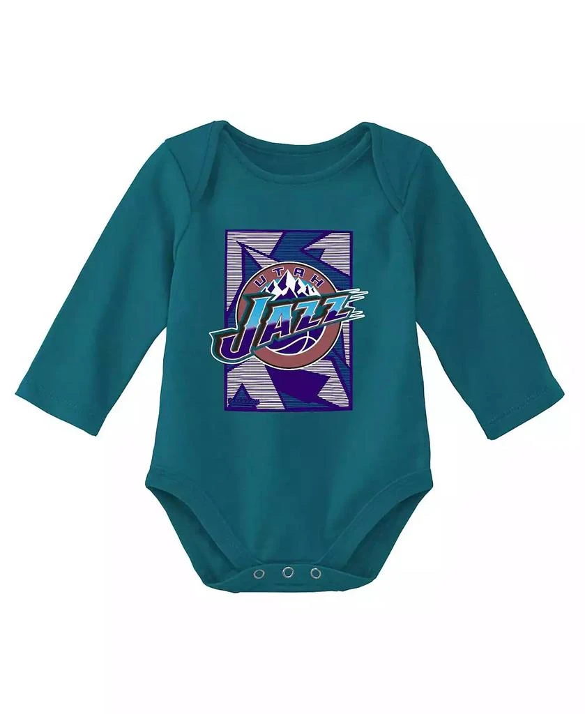 商品Mitchell & Ness|Infant Boys and Girls Purple, Teal Utah Jazz Hardwood Classics Bodysuits and Cuffed Knit Hat Set,价格¥299,第4张图片详细描述