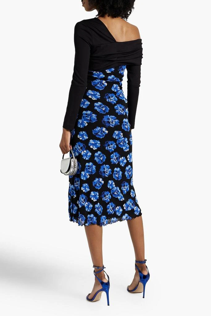 商品Diane von Furstenberg|One-shoulder floral-print stretch mesh midi dress,价格¥902,第3张图片详细描述
