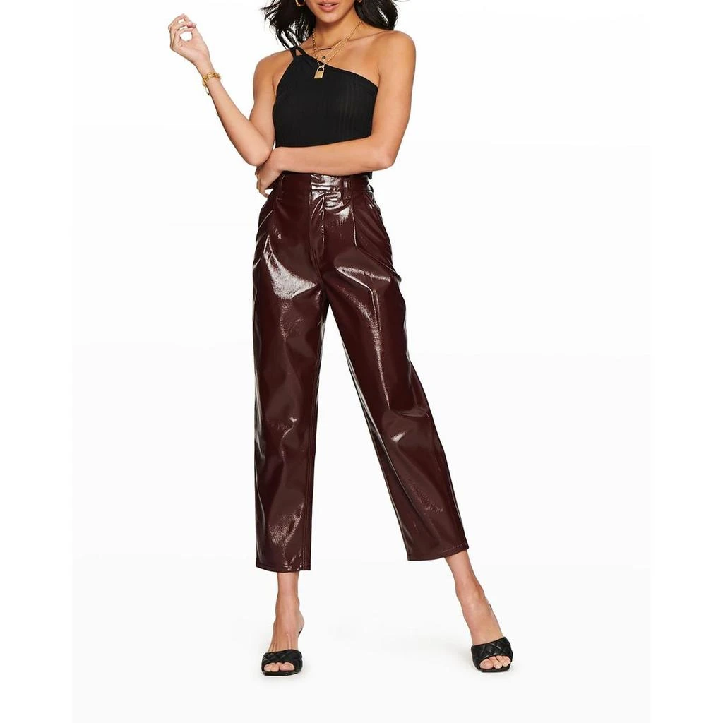 商品BLUE REVIVAL|Womens High Rise Faux Leather Cropped Pants,价格¥198,第1张图片