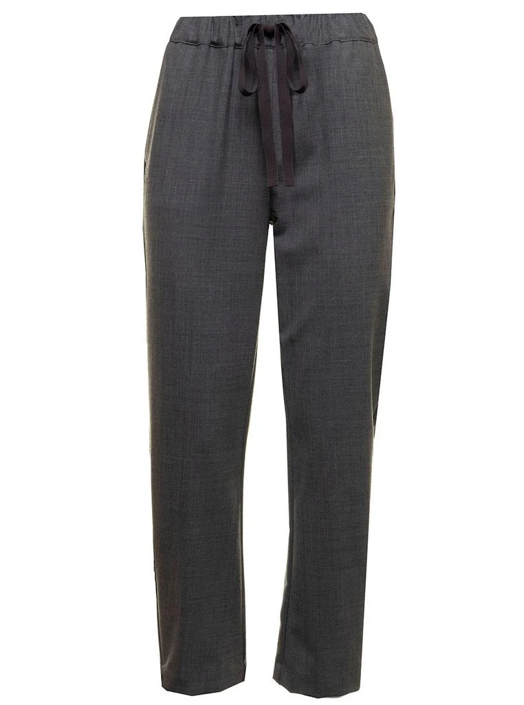 商品SEMICOUTURE|Semicouture Womans Grey Light Wool Blend Trousers With Bow,价格¥1232,第1张图片