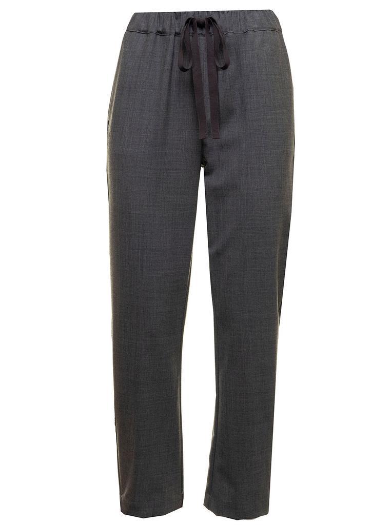 商品SEMICOUTURE|Semicouture Womans Grey Light Wool Blend Trousers With Bow,价格¥1139,第1张图片