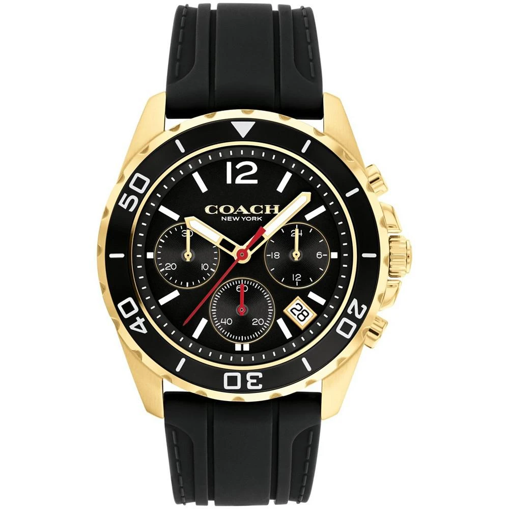 商品Coach|Men's Kent Black Silicone Strap Watch,价格¥1549,第1张图片