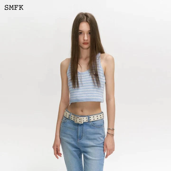 商品SMFK|SMFK WOMEN COMPASS BLUE STRIPE VEST,价格¥513,第1张图片