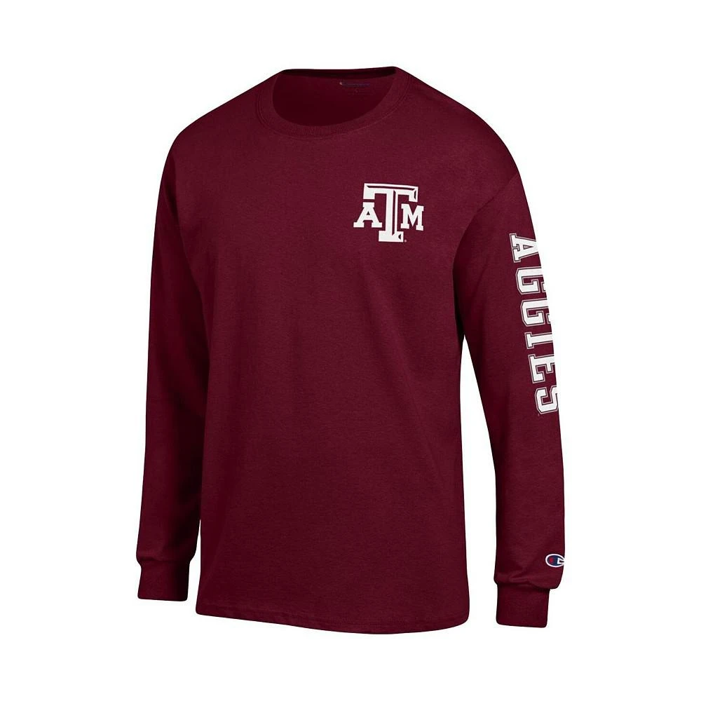 商品CHAMPION|Men's Maroon Texas A&M Aggies Team Stack Long Sleeve T-shirt,价格¥295,第2张图片详细描述