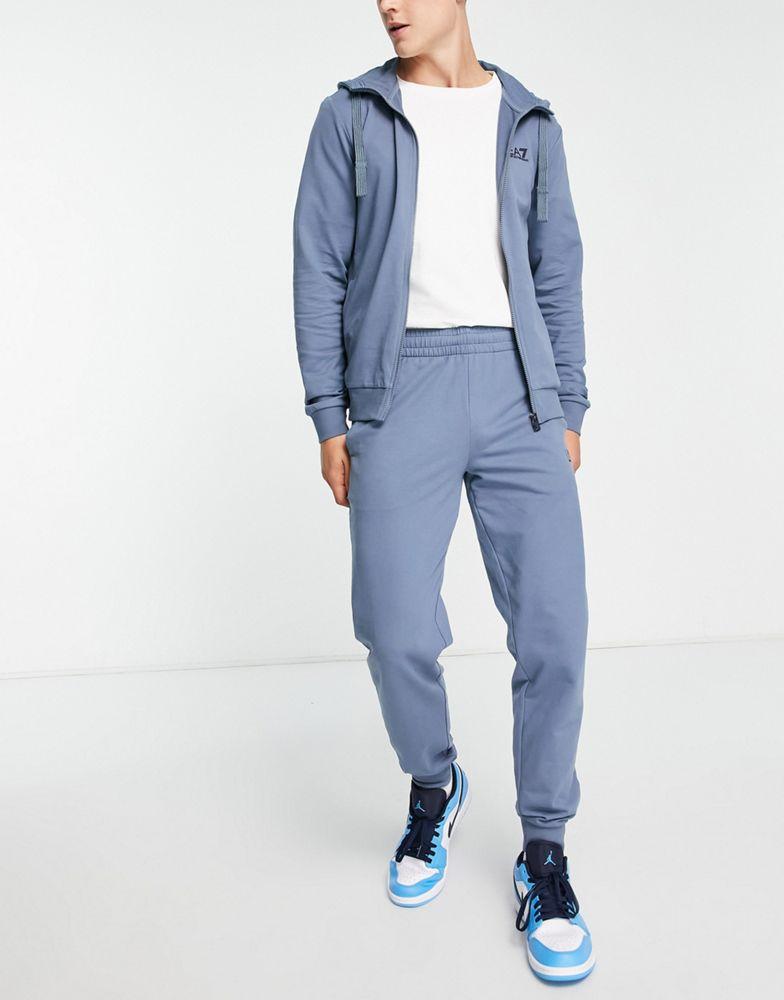 Armani EA7 core ID french terry hooded tracksuit in blue商品第3张图片规格展示