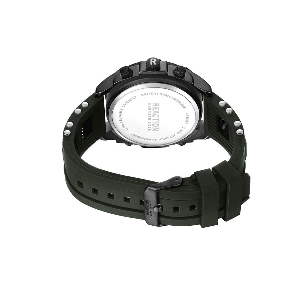 Men's Ana-digi Green Silicon Strap Watch, 43.5mm商品第3张图片规格展示