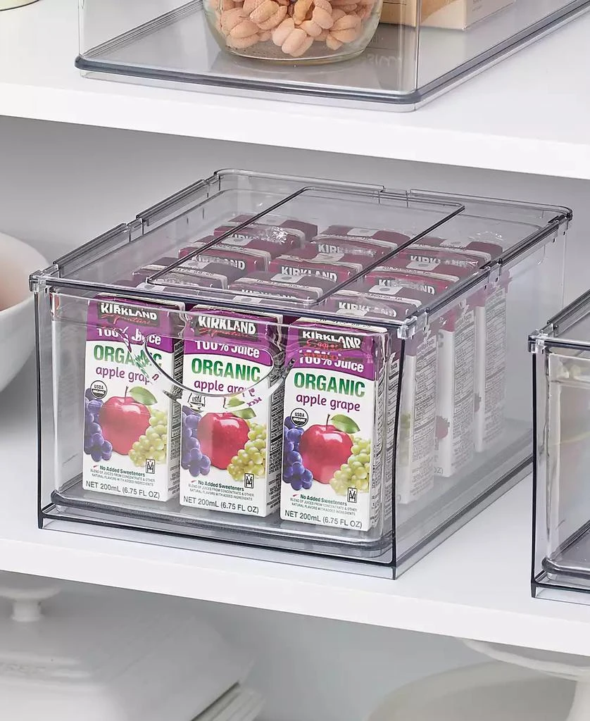 商品iDesign|Plastic Cabinet and Pantry Storage Bin with Integrated Handles-16 x 8 x 5, Clear Bin,价格¥374,第4张图片详细描述