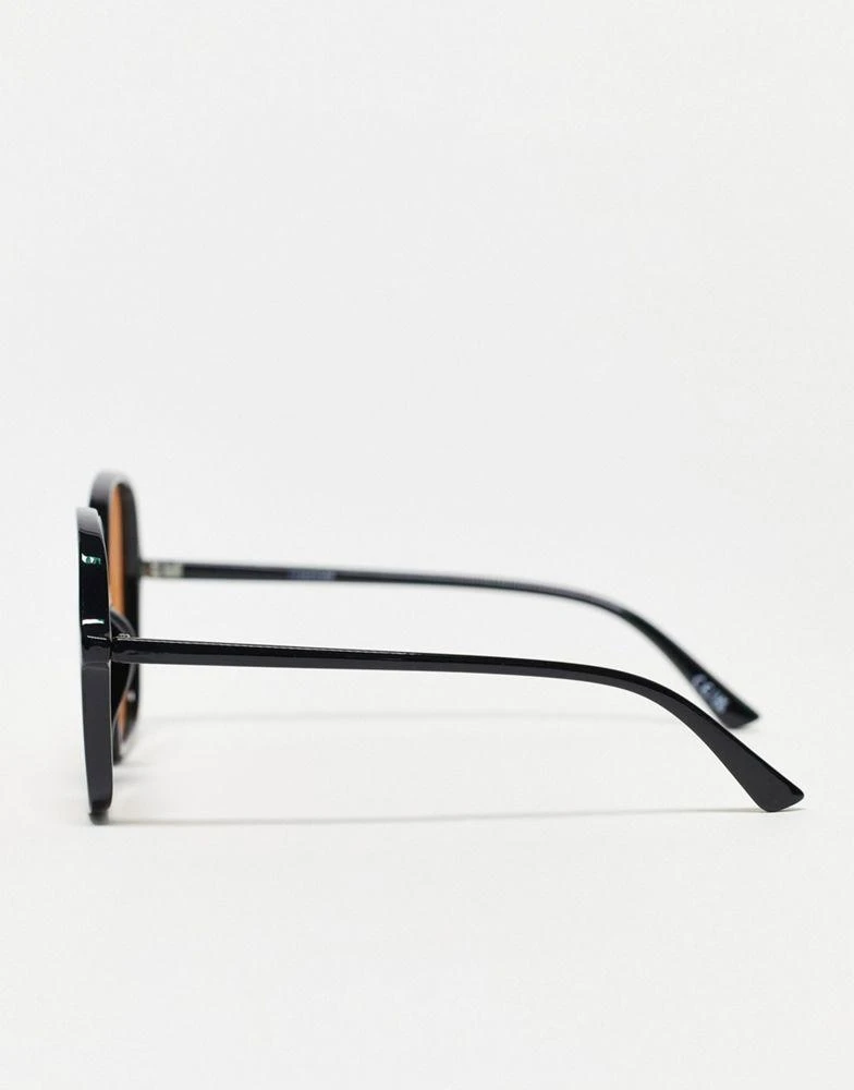 商品ASOS|ASOS DESIGN frame 70s sunglasses in black with orange lens,价格¥91,第4张图片详细描述