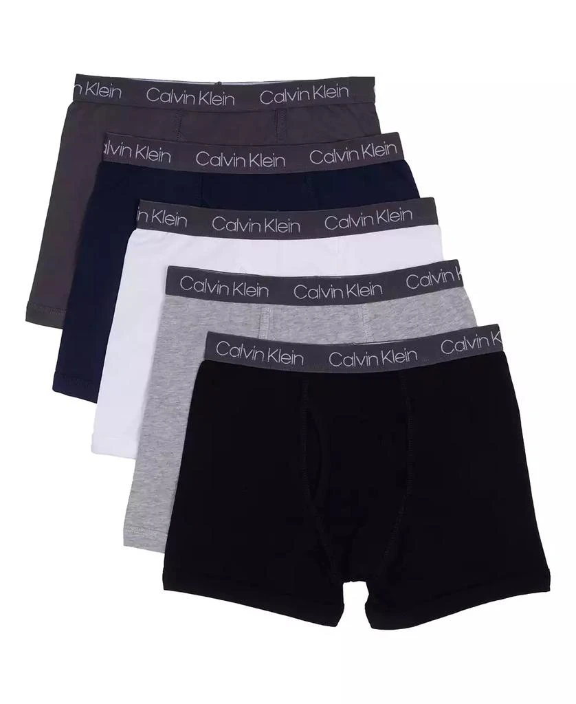 商品Calvin Klein|Big Boys Stretch Boxer Brief, Pack of 5,价格¥128,第1张图片