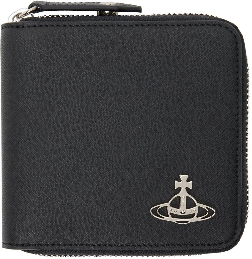 商品Vivienne Westwood|Black Saffiano Biogreen Rounded Square Wallet,价格¥974,第1张图片