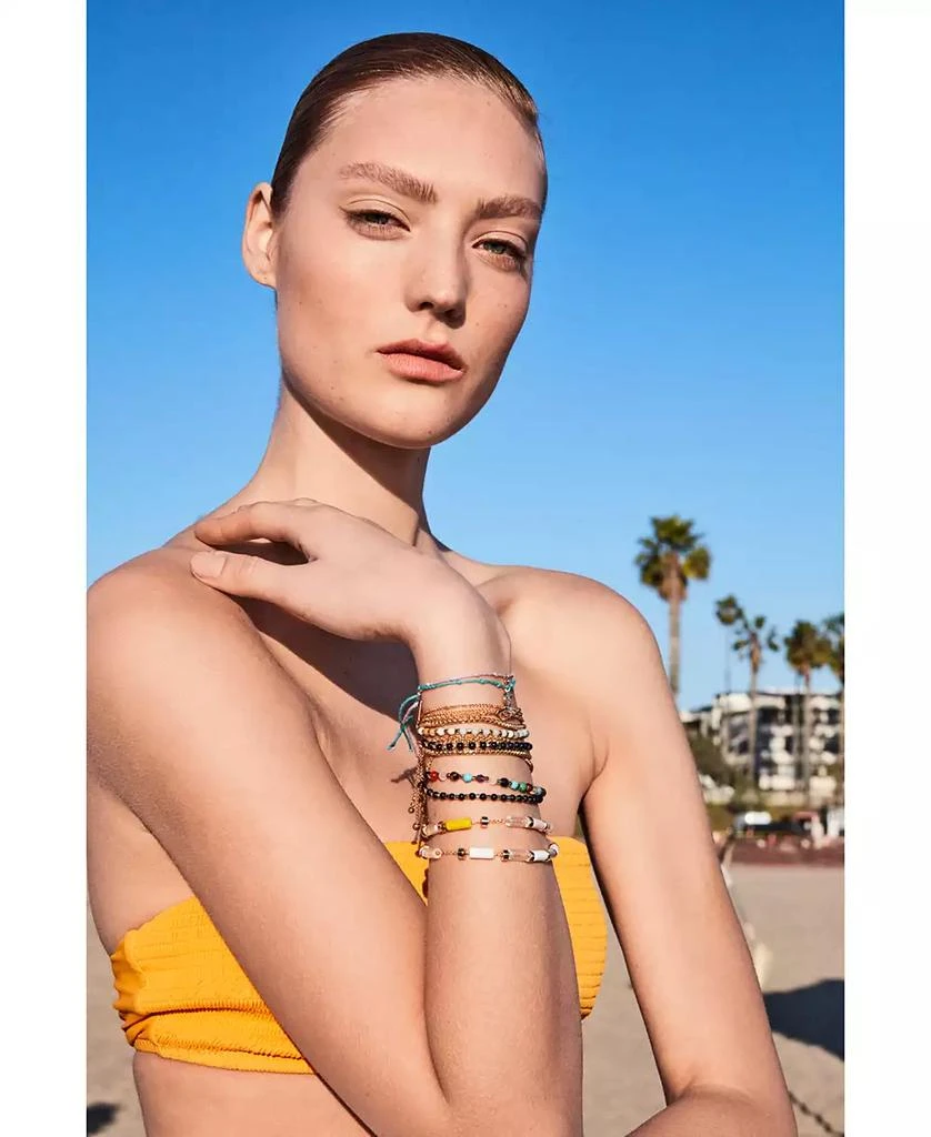 商品Unwritten|Triple Strand Multi-Bead Link Evil-Eye Charm in Gold-Tone Silver Plated,价格¥210,第3张图片详细描述