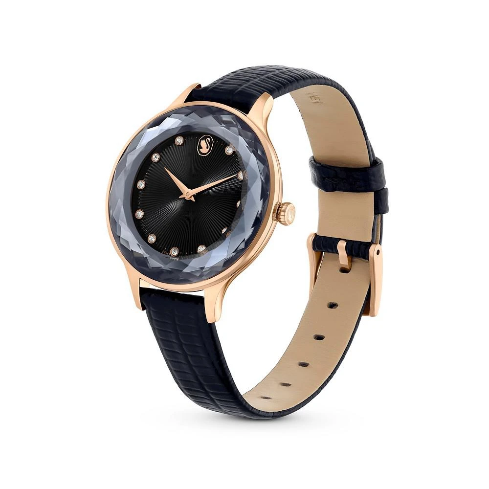 Women's Analog Swiss Made Octea Nova Black Leather Strap Watch, 33mm 商品