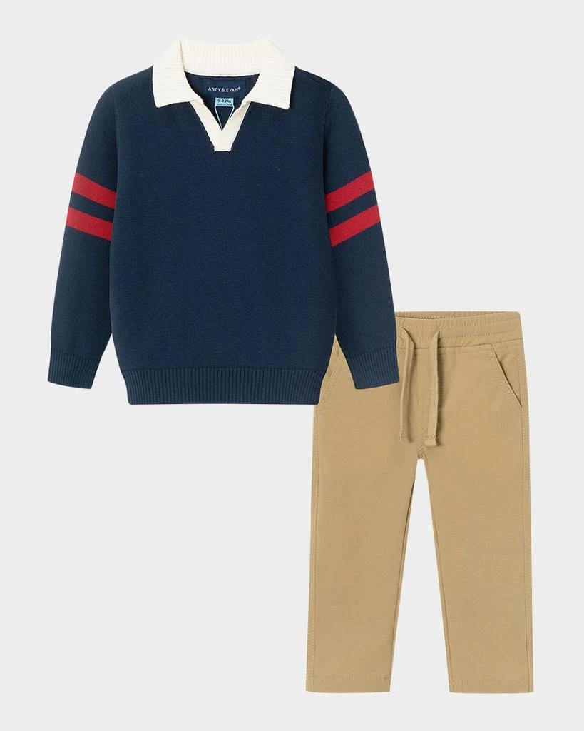 商品Andy & Evan|Boy's Collared Sweater W/ Pants Set, Size Newborn-24M,价格¥433,第1张图片