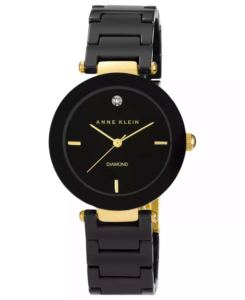 商品Anne Klein|女士钻石黑色手表 33mm,价格¥427,第1张图片