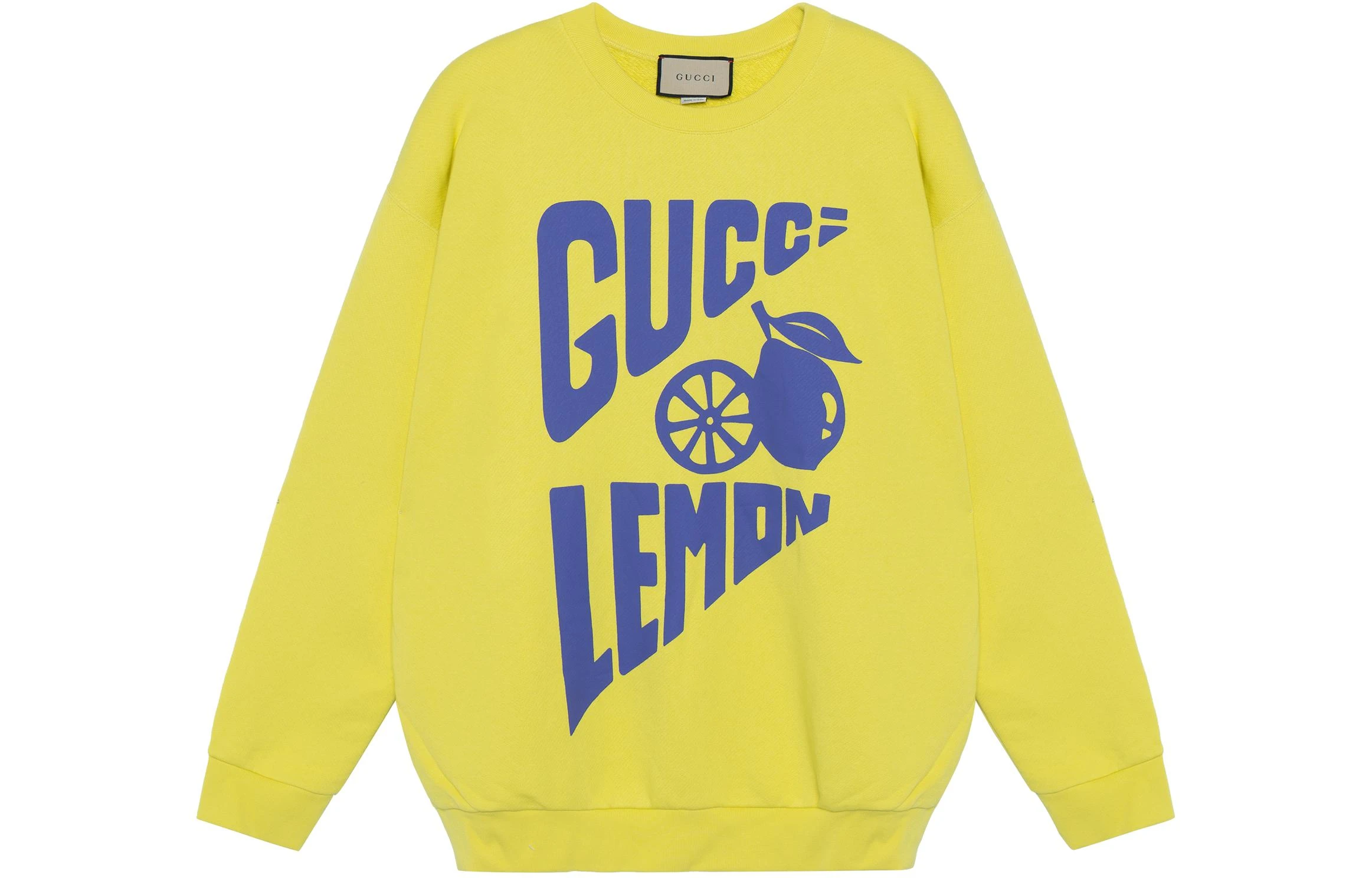 商品[国内直发] Gucci|古驰 FW21 Lemon  印花圆领卫衣 女款 黄色,价格¥2961,第1张图片