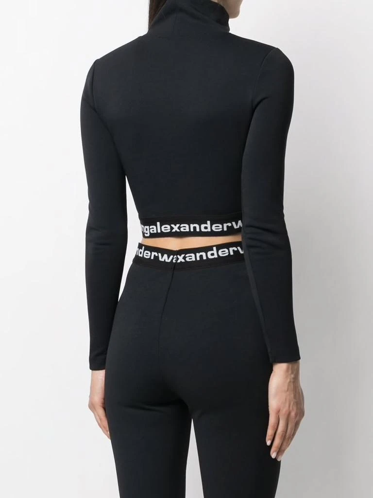 商品Alexander Wang|T BY ALEXANDER WANG WOMEN TEXTURED DOUBLE JERSEY LONG SLEEVE CROPPED TURTLENECK WITH LOGO ELASTIC AT HEM,价格¥1328,第2张图片详细描述