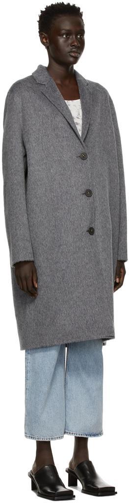 商品Acne Studios|Grey Avalon Single Breasted Coat,价格¥8480,第4张图片详细描述