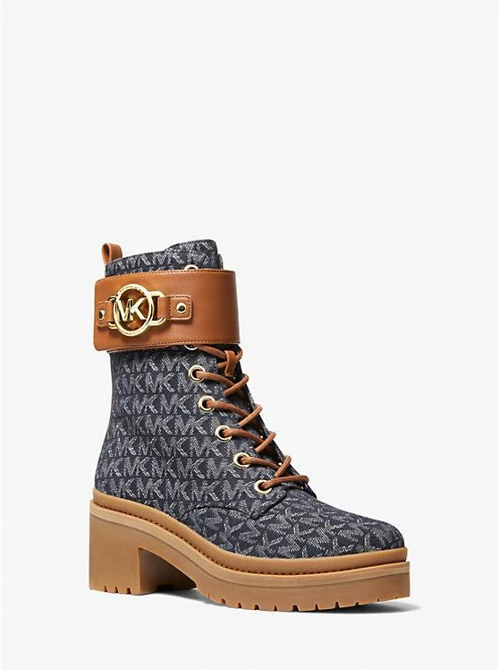 商品Michael Kors|Rory Denim Logo Jacquard Combat Boot,价格¥952,第1张图片