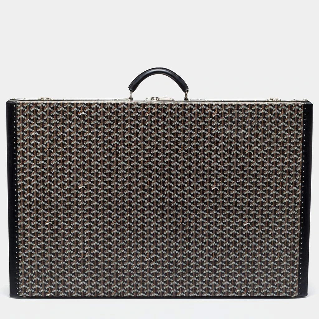 商品[二手商品] Goyard|Goyard Black Goyardine Canvas And Leather Hotel 80 Grand Trunk Case,价格¥34159,第4张图片详细描述