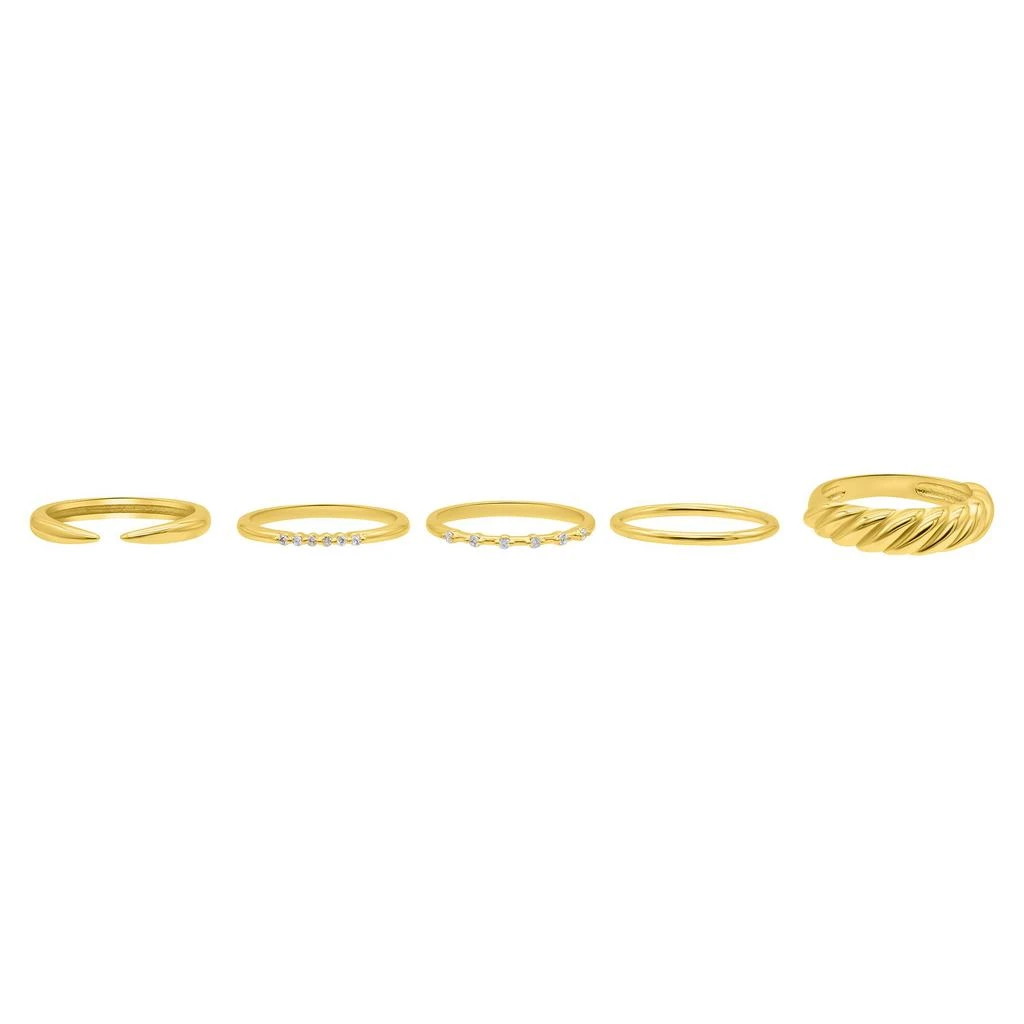 商品ADORNIA|14k Gold Plated Set of 5 Stacking Bands,价格¥188,第4张图片详细描述