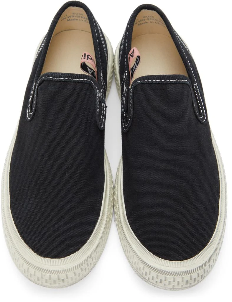 商品Acne Studios|Black Canvas Slip-On Sneakers,价格¥608,第5张图片详细描述