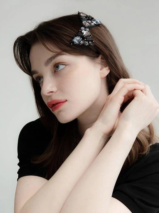 商品Jean Paul Clarisse|Swarovski Beads Ribbon Hair Clip LFAC0091,价格¥1782,第3张图片详细描述