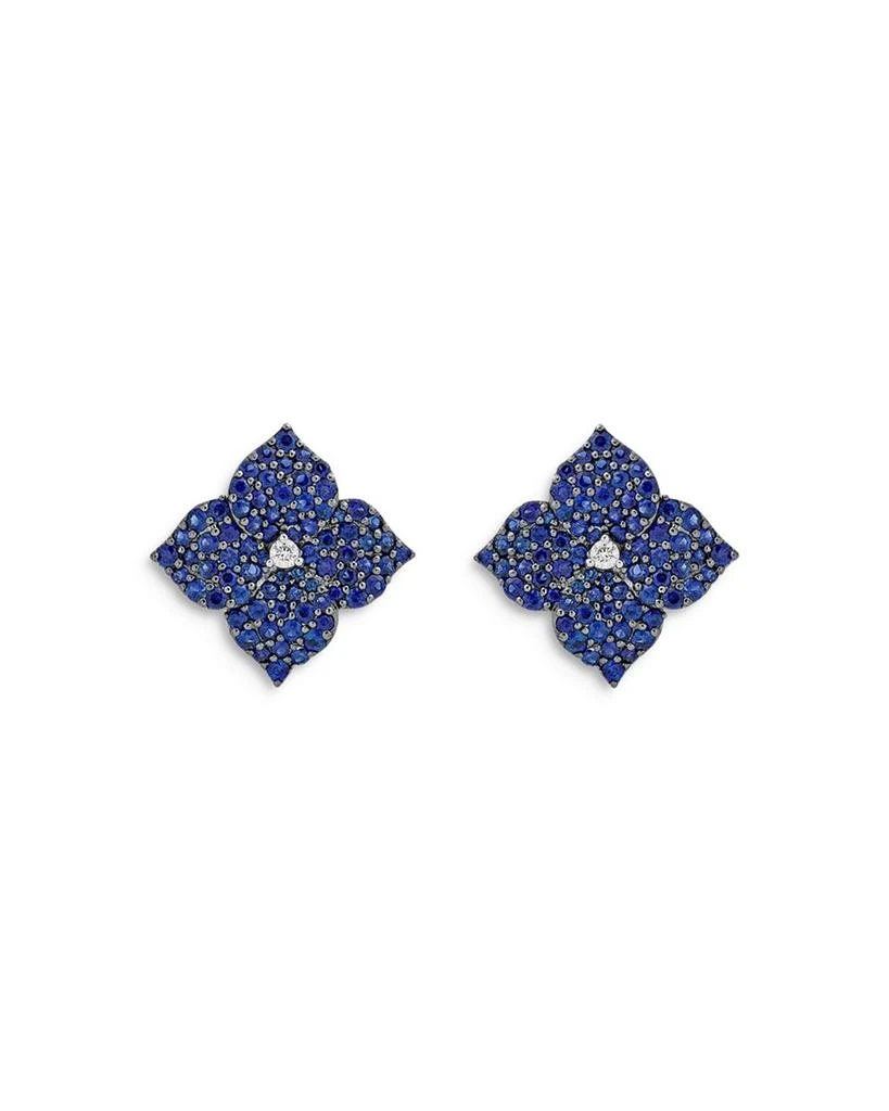 商品Piranesi|18K White Gold Small Fiore Earrings with Blue Sapphires and Diamonds,价格¥28739,第1张图片