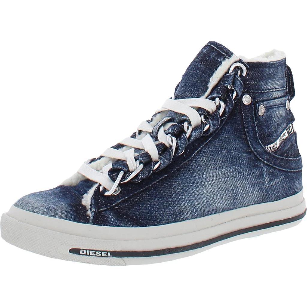 商品Diesel|Diesel Womens Exposure IV Faux Fur Denim Casual and Fashion Sneakers,价格¥299,第1张图片