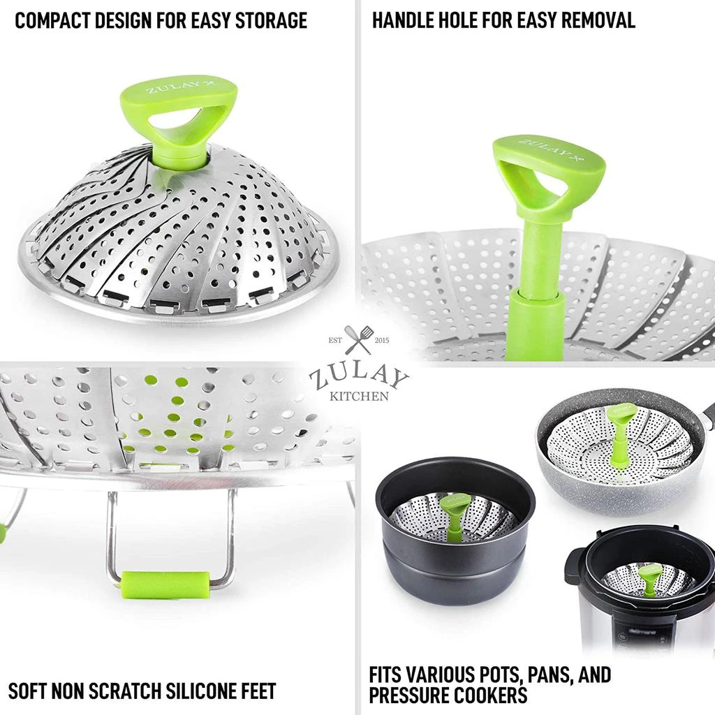 商品Zulay Kitchen|Adjustable Vegetable Steamer Baskets For Cooking,价格¥171,第4张图片详细描述