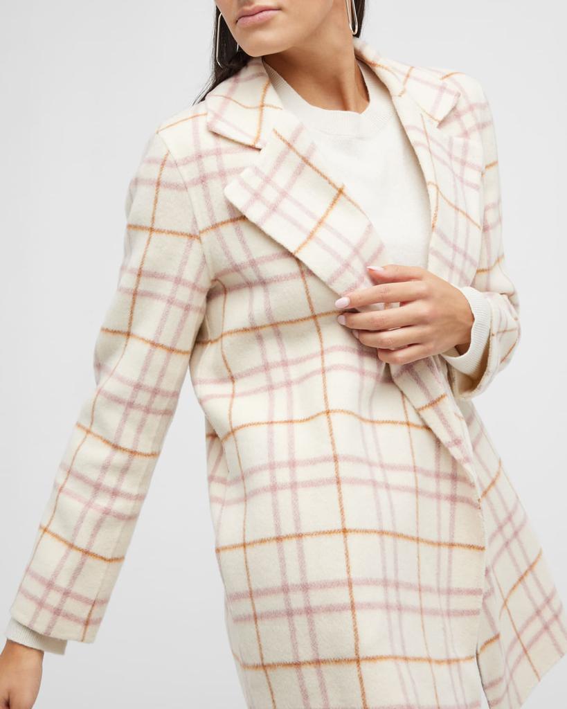 Clairene Open-Front Wool-Blend Plaid Jacket商品第6张图片规格展示