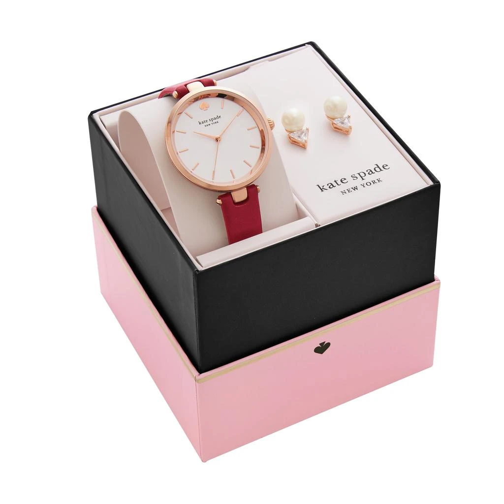 商品Kate Spade|kate spade new york women's holland three-hand, rose gold-tone alloy watch,价格¥1279,第1张图片