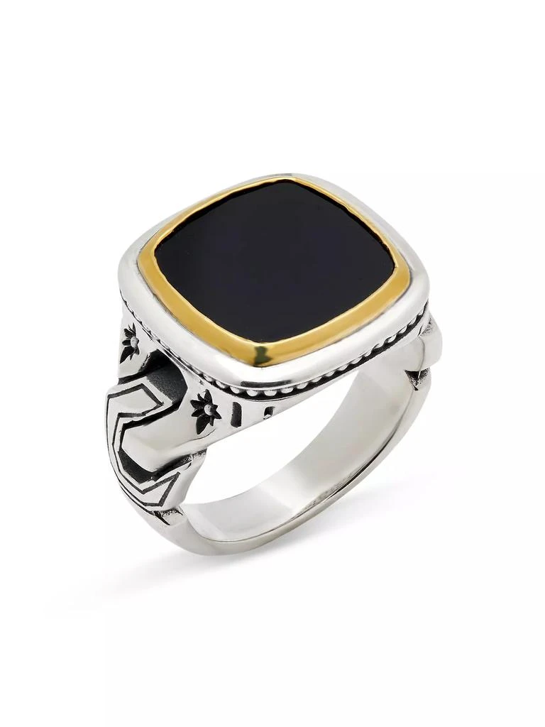 商品Konstantino|Orion Eos Sterling Silver, Bronze & Onyx Ring,价格¥2623,第1张图片