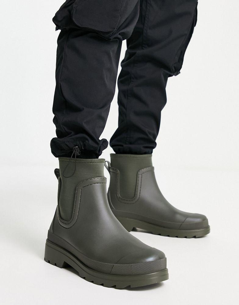 ASOS DESIGN ankle length wellington boots in khaki商品第1张图片规格展示