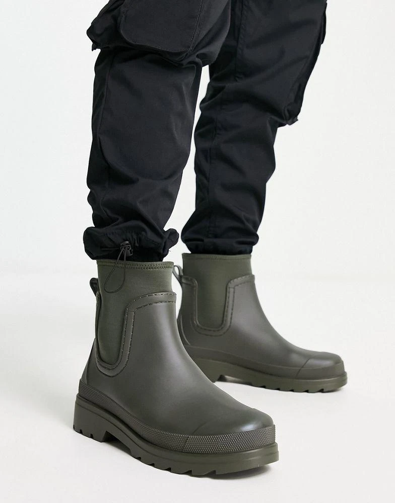 商品ASOS|ASOS DESIGN ankle length wellington boots in khaki,价格¥264,第1张图片