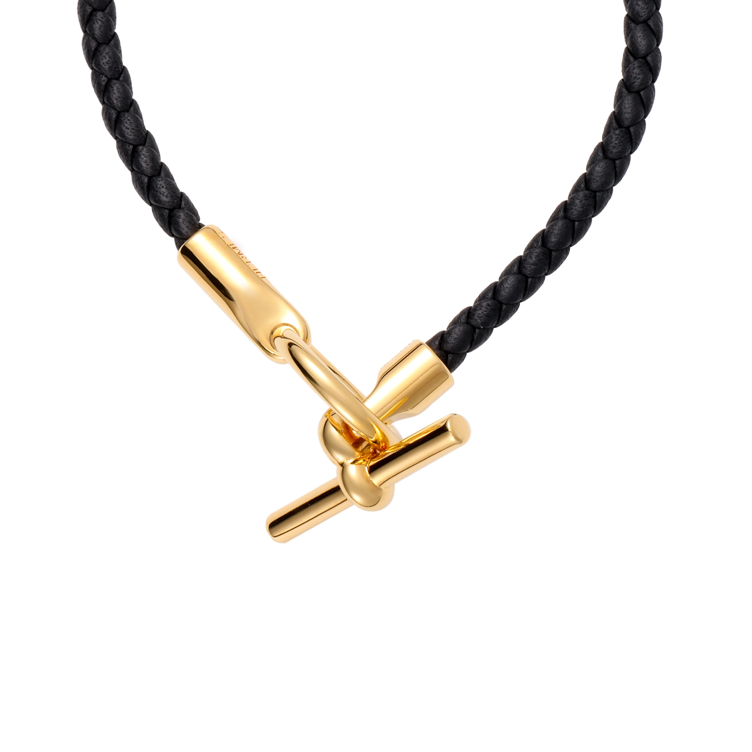商品[国内直发] Hermes|爱马仕 Glenan 金扣 小牛皮 手链 男女同款情侣款 黑色,价格¥3039,第3张图片详细描述