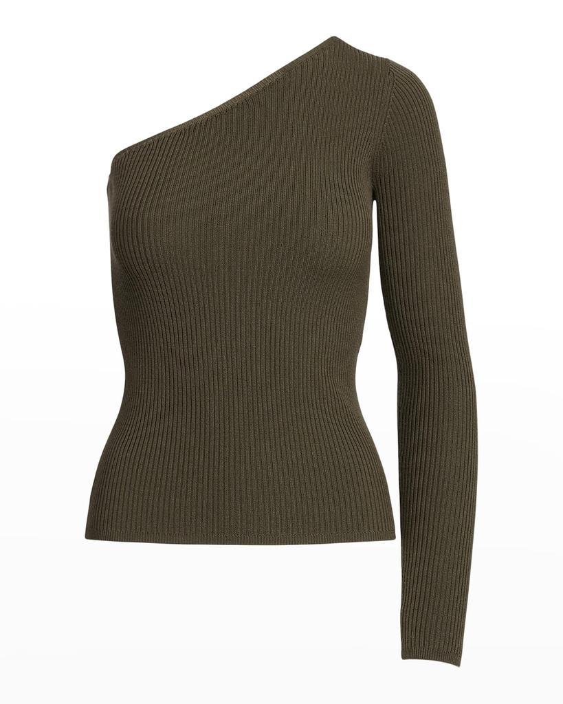 商品Ralph Lauren|One-Shoulder Rib-Knit Pullover,价格¥633,第4张图片详细描述