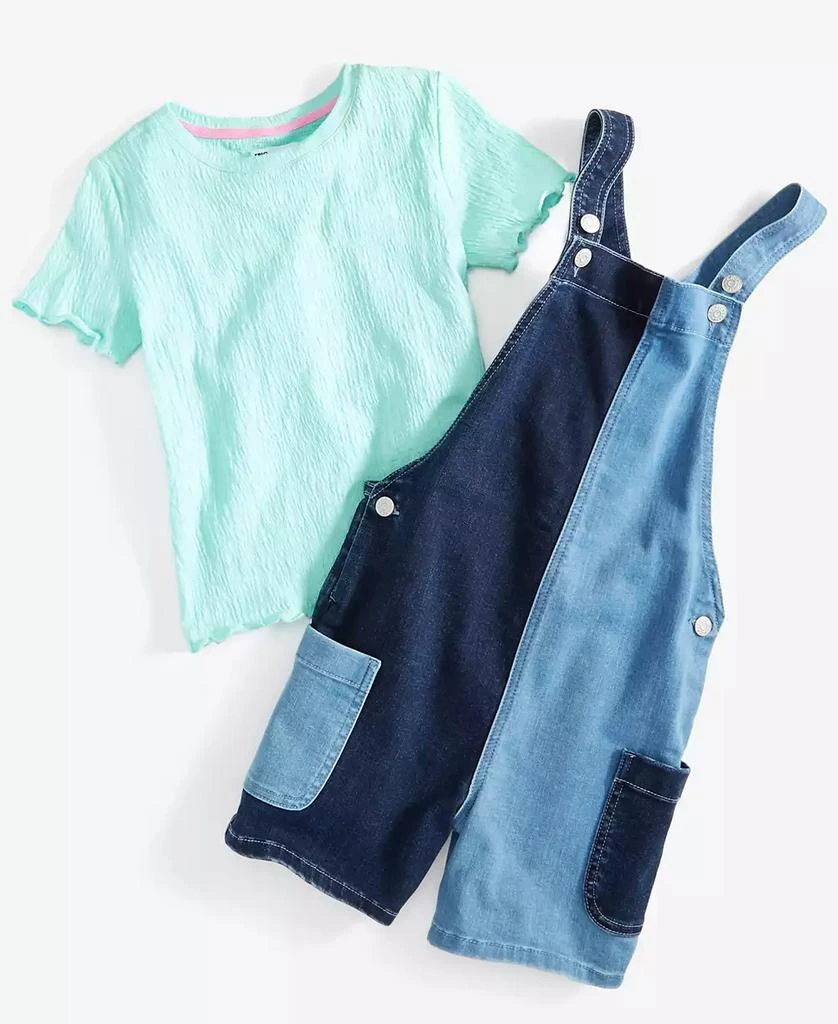 Big Girls Varsity Colorblocked Denim Shortall, Created for Macy's 商品