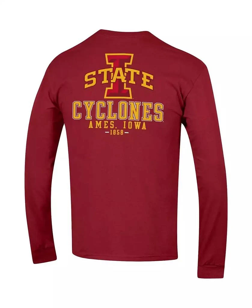 商品CHAMPION|Men's Cardinal Iowa State Cyclones Team Stack Long Sleeve T-shirt,价格¥225,第2张图片详细描述