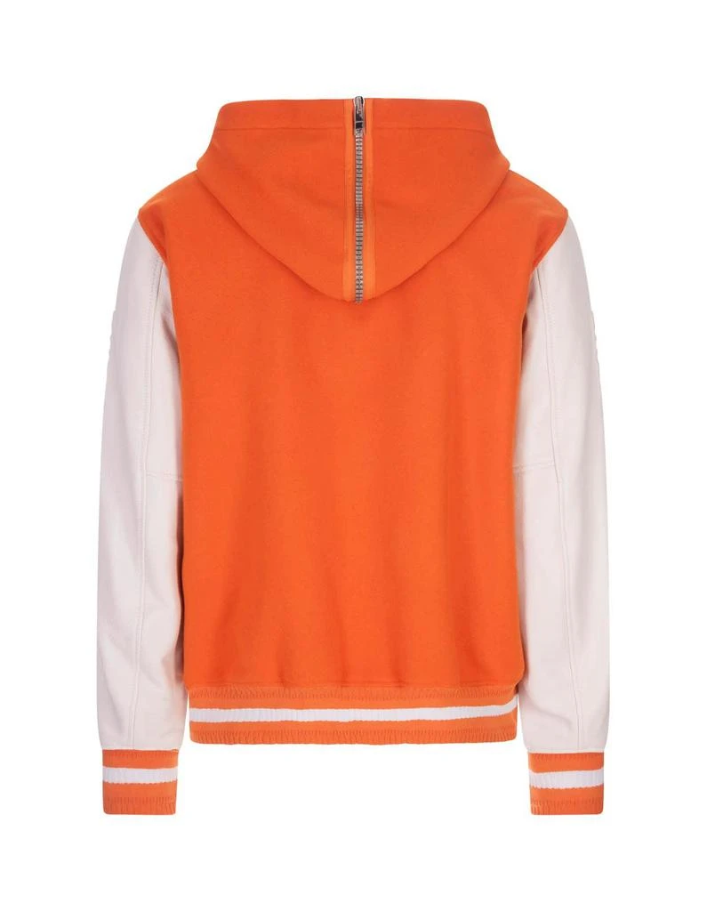 商品Givenchy|Givenchy Orange Hooded Varsity Jacket In Wool And Leather - Men,价格¥32499,第2张图片详细描述