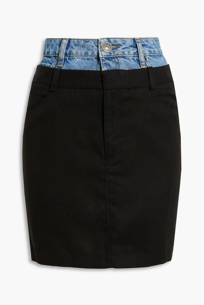 商品Sandro|Twill-paneled denim mini skirt,价格¥600,第1张图片