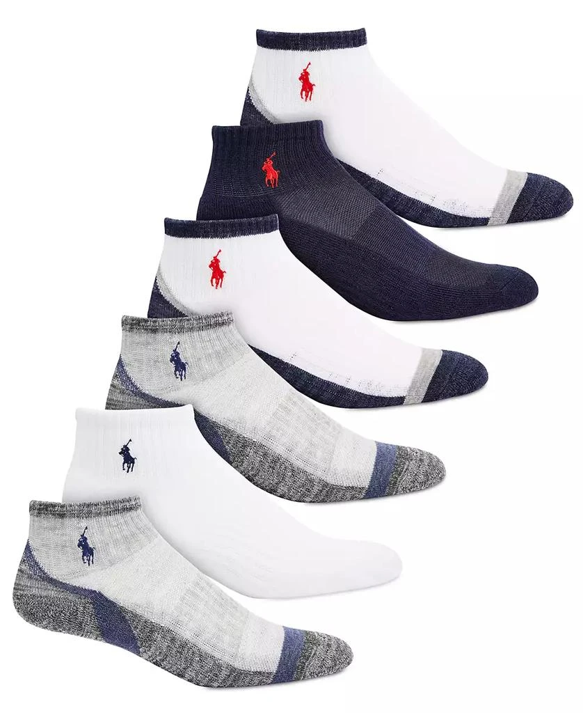 商品Ralph Lauren|Little & Big Boys 6-Pack Marled Quarter-Length Socks,价格¥152,第2张图片详细描述