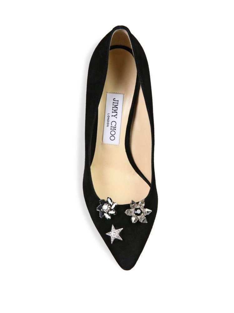 商品Jimmy Choo|Jasmine 100 水晶装饰麂皮高跟鞋,价格¥2838,第4张图片详细描述