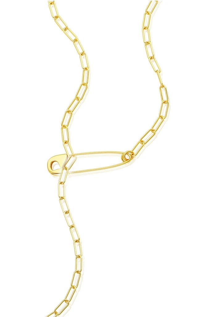 商品ADORNIA|14K Gold Plated Safety Pin Lariat Necklace,价格¥151,第1张图片